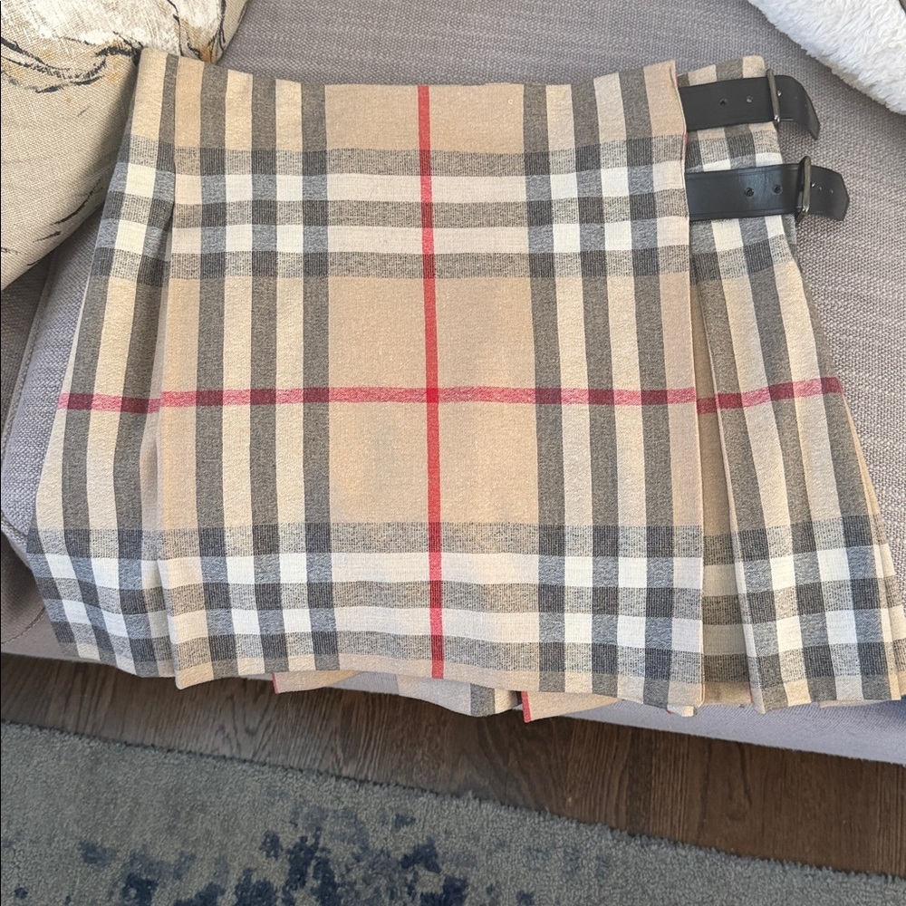 Burberry Brit Wool Nova Check Plaid pleated Mini Skirt US-6 UK-8 IT-40 S M - Picture 2 of 7